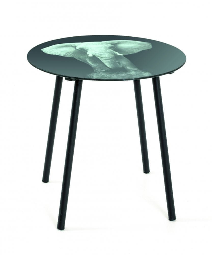 Mørtens Furniture Okrúhly stolík Elefa, 41 cm, čierna/sivá